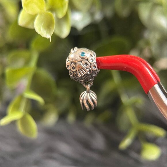 Pandora Silver Fish Charm with Blue Eyes - Picture 2 of 5